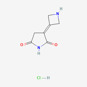molecular formula C7H9ClN2O2 B3006504 3-(氮杂环丁-3-亚甲基)吡咯烷-2,5-二酮；盐酸盐 CAS No. 2253639-13-1