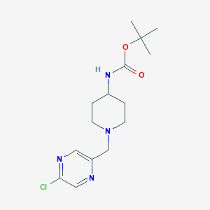 molecular formula C15H23ClN4O2 B3006505 Tert-butyl N-[1-[(5-chloropyrazin-2-yl)methyl]piperidin-4-yl]carbamate CAS No. 2378503-17-2