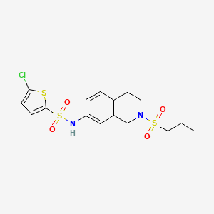 molecular formula C16H19ClN2O4S3 B3006506 5-chloro-N-(2-(propylsulfonyl)-1,2,3,4-tetrahydroisoquinolin-7-yl)thiophene-2-sulfonamide CAS No. 954607-20-6