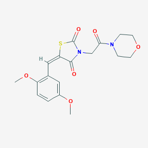 molecular formula C18H20N2O6S B300651 5-(2,5-Dimethoxybenzylidene)-3-[2-(4-morpholinyl)-2-oxoethyl]-1,3-thiazolidine-2,4-dione 