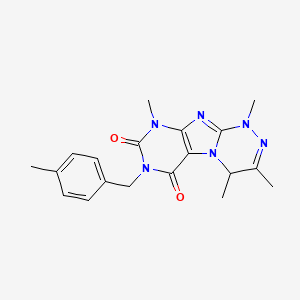 molecular formula C19H22N6O2 B3006514 1,3,4,9-tetramethyl-7-(4-methylbenzyl)-1,4-dihydro-[1,2,4]triazino[3,4-f]purine-6,8(7H,9H)-dione CAS No. 919029-16-6