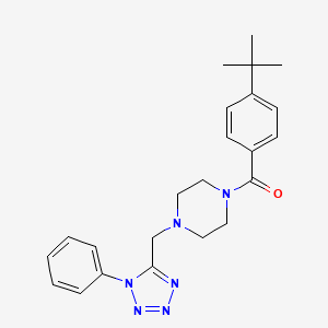 molecular formula C23H28N6O B3006522 (4-(tert-butyl)phenyl)(4-((1-phenyl-1H-tetrazol-5-yl)methyl)piperazin-1-yl)methanone CAS No. 1021226-25-4