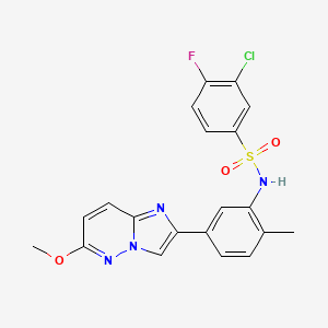 molecular formula C20H16ClFN4O3S B3006528 3-chloro-4-fluoro-N-(5-(6-methoxyimidazo[1,2-b]pyridazin-2-yl)-2-methylphenyl)benzenesulfonamide CAS No. 946233-15-4