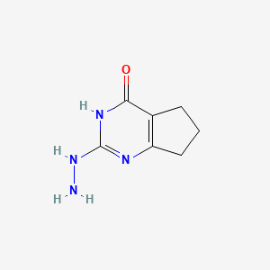 2-hydrazinyl-6,7-dihydro-3H-cyclopenta[d]pyrimidin-4(5H)-one