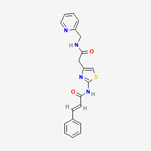 molecular formula C20H18N4O2S B3006555 N-(4-(2-oxo-2-((pyridin-2-ylmethyl)amino)ethyl)thiazol-2-yl)cinnamamide CAS No. 1006000-50-5