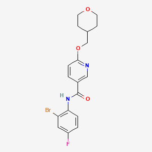 molecular formula C18H18BrFN2O3 B3006557 N-(2-bromo-4-fluorophenyl)-6-((tetrahydro-2H-pyran-4-yl)methoxy)nicotinamide CAS No. 2034449-31-3
