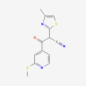 molecular formula C13H11N3OS2 B3006576 2-(4-Methyl-1,3-thiazol-2-yl)-3-[2-(methylsulfanyl)pyridin-4-yl]-3-oxopropanenitrile CAS No. 1797098-07-7