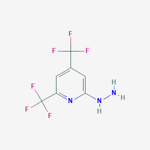 molecular formula C7H5F6N3 B3006583 2-Hydrazino-4,6-bis(trifluoromethyl)pyridine CAS No. 176762-26-8