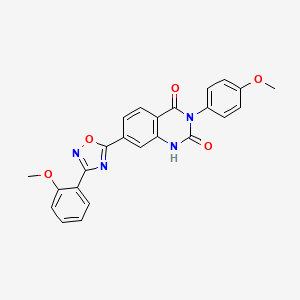molecular formula C24H18N4O5 B3006587 3-(4-methoxyphenyl)-7-(3-(2-methoxyphenyl)-1,2,4-oxadiazol-5-yl)quinazoline-2,4(1H,3H)-dione CAS No. 1358543-80-2