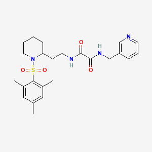 molecular formula C24H32N4O4S B3006588 N1-(2-(1-(mesitylsulfonyl)piperidin-2-yl)ethyl)-N2-(pyridin-3-ylmethyl)oxalamide CAS No. 898446-21-4