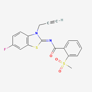 molecular formula C18H13FN2O3S2 B3006598 (Z)-N-(6-fluoro-3-(prop-2-yn-1-yl)benzo[d]thiazol-2(3H)-ylidene)-2-(methylsulfonyl)benzamide CAS No. 896278-53-8