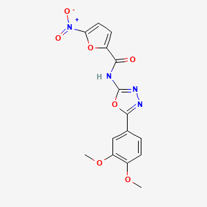 molecular formula C15H12N4O7 B3006600 N-[5-(3,4-dimethoxyphenyl)-1,3,4-oxadiazol-2-yl]-5-nitrofuran-2-carboxamide CAS No. 899982-59-3