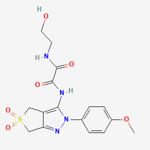 N1-(2-hydroxyethyl)-N2-(2-(4-methoxyphenyl)-5,5-dioxido-4,6-dihydro-2H-thieno[3,4-c]pyrazol-3-yl)oxalamide