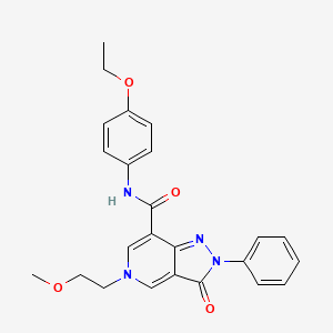 molecular formula C24H24N4O4 B3006602 N-(4-ethoxyphenyl)-5-(2-methoxyethyl)-3-oxo-2-phenyl-3,5-dihydro-2H-pyrazolo[4,3-c]pyridine-7-carboxamide CAS No. 923106-85-8