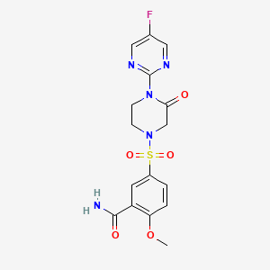 5-[4-(5-Fluoropyrimidin-2-yl)-3-oxopiperazin-1-yl]sulfonyl-2-methoxybenzamide