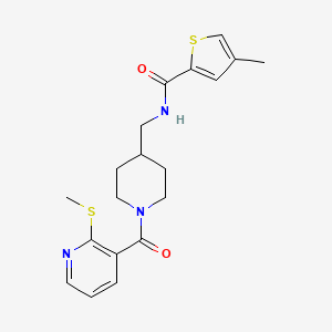 4-methyl-N-((1-(2-(methylthio)nicotinoyl)piperidin-4-yl)methyl)thiophene-2-carboxamide