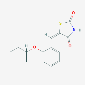 molecular formula C14H15NO3S B300661 (5E)-5-[2-(butan-2-yloxy)benzylidene]-1,3-thiazolidine-2,4-dione 