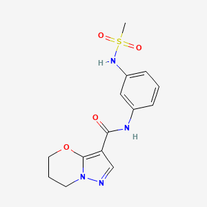 N-(3-(methylsulfonamido)phenyl)-6,7-dihydro-5H-pyrazolo[5,1-b][1,3]oxazine-3-carboxamide