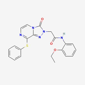 molecular formula C21H19N5O3S B3006615 N-(2-ethoxyphenyl)-2-(3-oxo-8-phenylsulfanyl-[1,2,4]triazolo[4,3-a]pyrazin-2-yl)acetamide CAS No. 1251679-40-9