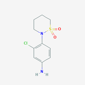 molecular formula C10H13ClN2O2S B3006621 2-(4-Amino-2-chlorophenyl)-1$l^{6},2-thiazinane-1,1-dione CAS No. 927995-77-5