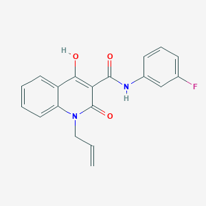 molecular formula C19H15FN2O3 B3006624 N-(3-fluorophenyl)-4-hydroxy-2-oxo-1-(prop-2-en-1-yl)-1,2-dihydroquinoline-3-carboxamide CAS No. 372156-64-4