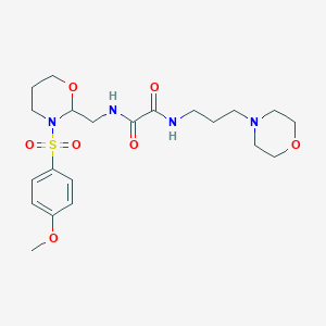 molecular formula C21H32N4O7S B3006635 N1-((3-((4-甲氧苯基)磺酰基)-1,3-恶唑烷-2-基)甲基)-N2-(3-吗啉丙基)草酰胺 CAS No. 872862-94-7