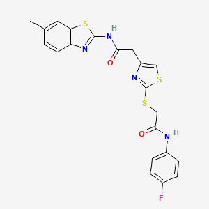 N-(4-fluorophenyl)-2-((4-(2-((6-methylbenzo[d]thiazol-2-yl)amino)-2-oxoethyl)thiazol-2-yl)thio)acetamide