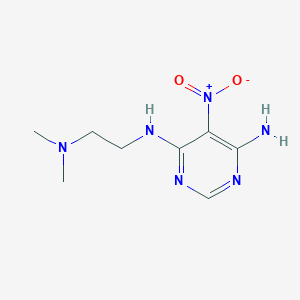 molecular formula C8H14N6O2 B3006652 N4-(2-(二甲氨基)乙基)-5-硝基嘧啶-4,6-二胺 CAS No. 450344-79-3
