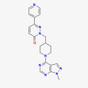 molecular formula C21H22N8O B3006656 2-[(1-{1-methyl-1H-pyrazolo[3,4-d]pyrimidin-4-yl}piperidin-4-yl)methyl]-6-(pyridin-4-yl)-2,3-dihydropyridazin-3-one CAS No. 2097927-53-0