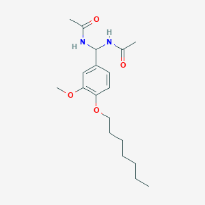 molecular formula C19H30N2O4 B3006657 N-[acetamido-(4-heptoxy-3-methoxyphenyl)methyl]acetamide CAS No. 620562-55-2