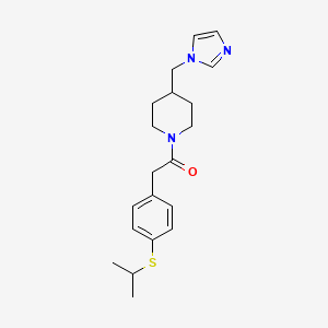molecular formula C20H27N3OS B3006660 1-(4-((1H-imidazol-1-yl)methyl)piperidin-1-yl)-2-(4-(isopropylthio)phenyl)ethanone CAS No. 1351661-45-4