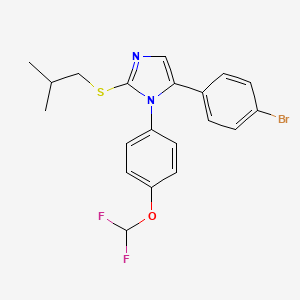 molecular formula C20H19BrF2N2OS B3006662 5-(4-溴苯基)-1-(4-(二氟甲氧基)苯基)-2-(异丁基硫代)-1H-咪唑 CAS No. 1226438-67-0
