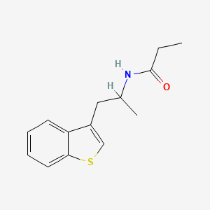 molecular formula C14H17NOS B3006666 N-(1-(苯并[b]噻吩-3-基)丙-2-基)丙酰胺 CAS No. 2034316-55-5