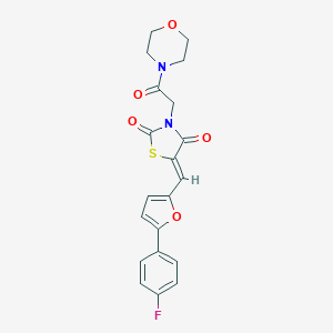 molecular formula C20H17FN2O5S B300667 5-{[5-(4-Fluorophenyl)-2-furyl]methylene}-3-[2-(4-morpholinyl)-2-oxoethyl]-1,3-thiazolidine-2,4-dione 