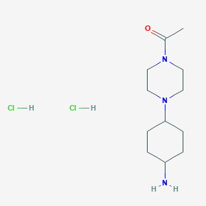 molecular formula C12H25Cl2N3O B3006670 1-[4-(4-氨基环己基)哌嗪-1-基]乙酮；二盐酸盐 CAS No. 2413896-39-4