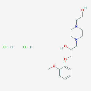 molecular formula C16H28Cl2N2O4 B3006671 1-(4-(2-羟乙基)哌嗪-1-基)-3-(2-甲氧基苯氧基)丙烷-2-醇二盐酸盐 CAS No. 54414-84-5