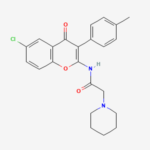 N-[6-chloro-3-(4-methylphenyl)-4-oxochromen-2-yl]-2-piperidin-1-ylacetamide