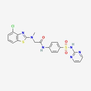 molecular formula C20H17ClN6O3S2 B3006677 2-((4-氯苯并[d]噻唑-2-基)(甲基)氨基)-N-(4-(N-(嘧啶-2-基)磺酰胺)苯基)乙酰胺 CAS No. 1396876-47-3