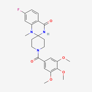 molecular formula C23H26FN3O5 B3006678 7'-氟-1'-甲基-1-(3,4,5-三甲氧基苯甲酰)-1'H-螺[哌啶-4,2'-喹唑啉]-4'(3'H)-酮 CAS No. 1251683-24-5