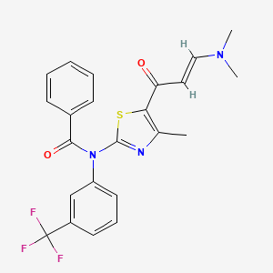 molecular formula C23H20F3N3O2S B3006682 N-{5-[(2E)-3-(dimethylamino)prop-2-enoyl]-4-methyl-1,3-thiazol-2-yl}-N-[3-(trifluoromethyl)phenyl]benzamide CAS No. 1211991-26-2
