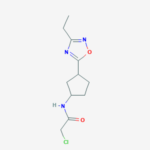 2-Chloro-N-[3-(3-ethyl-1,2,4-oxadiazol-5-yl)cyclopentyl]acetamide