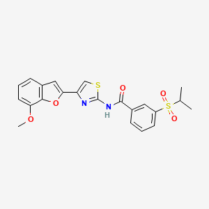 molecular formula C22H20N2O5S2 B3006684 3-(isopropylsulfonyl)-N-(4-(7-methoxybenzofuran-2-yl)thiazol-2-yl)benzamide CAS No. 921526-04-7