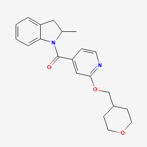 (2-methylindolin-1-yl)(2-((tetrahydro-2H-pyran-4-yl)methoxy)pyridin-4-yl)methanone