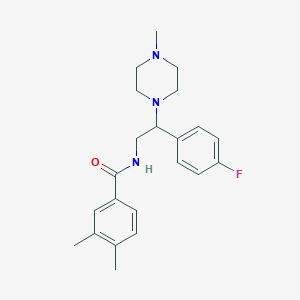 molecular formula C22H28FN3O B3006691 N-(2-(4-fluorophenyl)-2-(4-methylpiperazin-1-yl)ethyl)-3,4-dimethylbenzamide CAS No. 903252-01-7