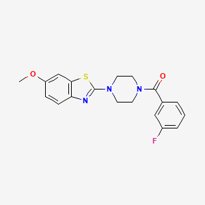 molecular formula C19H18FN3O2S B3006693 (3-Fluorophenyl)(4-(6-methoxybenzo[d]thiazol-2-yl)piperazin-1-yl)methanone CAS No. 897468-43-8