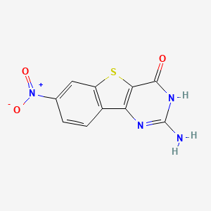 molecular formula C10H6N4O3S B3006698 [1]Benzothieno[3,2-d]pyrimidin-4(3H)-one, 2-amino-7-nitro- CAS No. 1429421-90-8