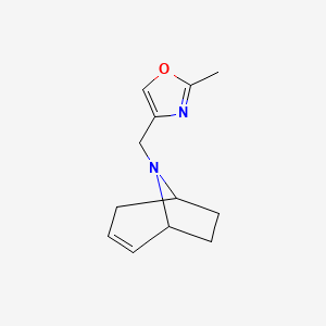 molecular formula C12H16N2O B3006700 4-((1R,5S)-8-azabicyclo[3.2.1]oct-2-en-8-ylmethyl)-2-methyloxazole CAS No. 2327046-59-1