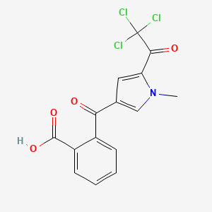molecular formula C15H10Cl3NO4 B3006708 2-{[1-methyl-5-(2,2,2-trichloroacetyl)-1H-pyrrol-3-yl]carbonyl}benzenecarboxylic acid CAS No. 338395-82-7