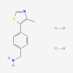 molecular formula C11H14Cl2N2S B3006713 [4-(4-Methyl-1,3-thiazol-5-yl)phenyl]methanamine dihydrochloride CAS No. 2044838-29-9