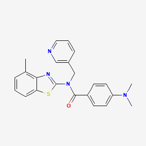 molecular formula C23H22N4OS B3006717 4-(二甲氨基)-N-(4-甲基苯并[d]噻唑-2-基)-N-(吡啶-3-基甲基)苯甲酰胺 CAS No. 895000-71-2
